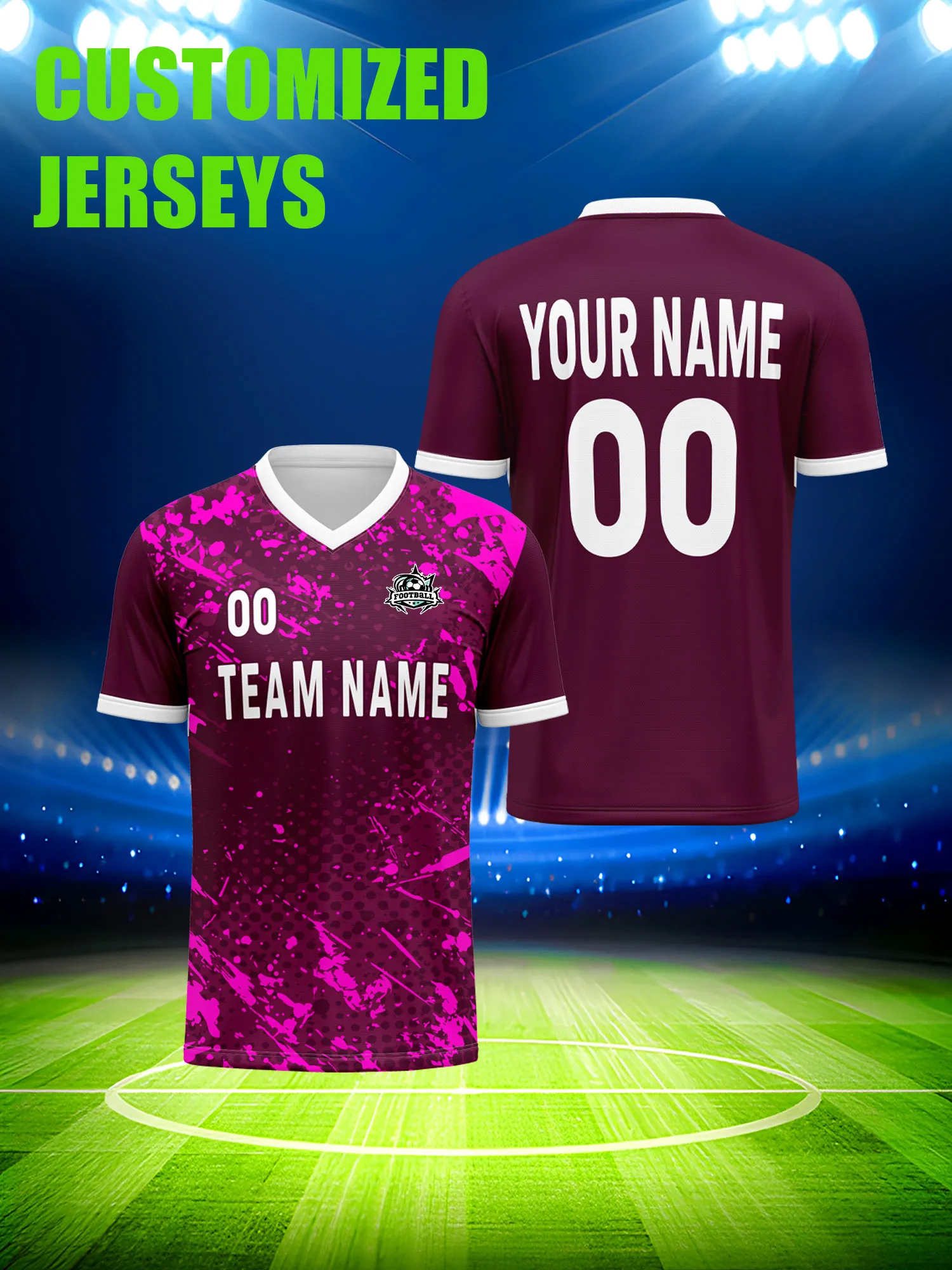 

Футбольная форма на заказ с индивидуальным изображением, номером и именем, повседневная уличная одежда в стиле кэжуал для футбола.