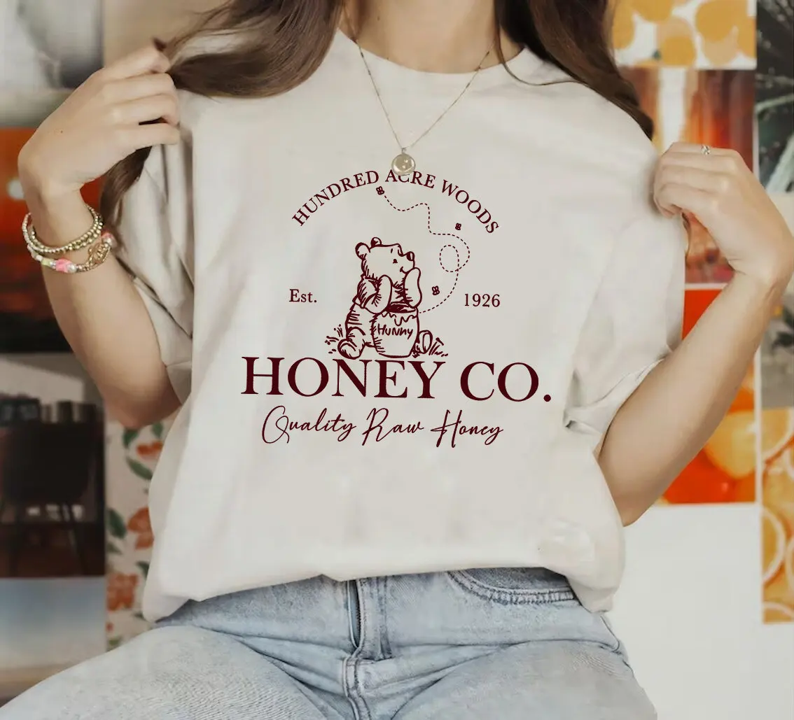 

Футболка Disney Pooh Bear Honey Co, забавная винтажная качественная футболка Raw Honey WDW Disney Magic Kingdom Trip