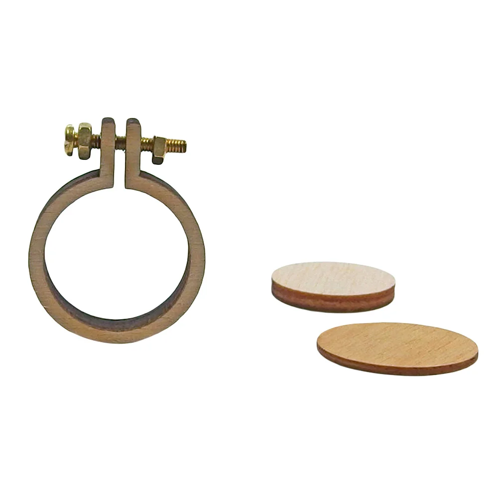 

Mini Embroidery Frame Wooden Round Cross Stitch Hoop DIY Crafts Necklace Pendant Mini Cross Stitch Frame Embroidery Round Hoop
