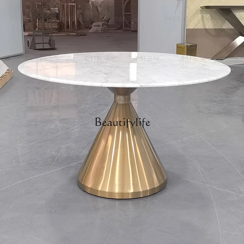 -Moderne lichte luxe marmeren eettafel