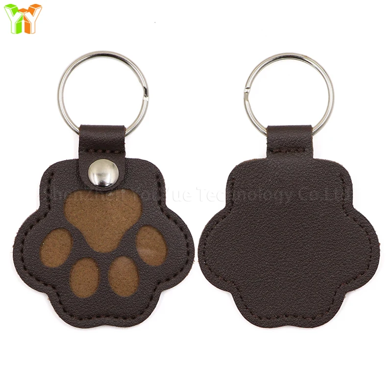 Memorial Leather Pet Hair Storage Bag Cat Paw Keychain Multifunctional Portable Keychain