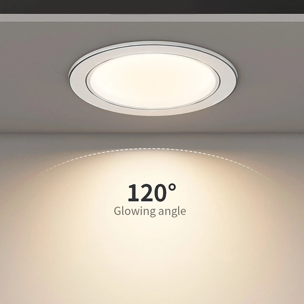 10Pcs LED Downlight Recessed Round Ceiling Dowm Light 3-Color Light Bedroom Kitchen Home Decor Lighting Spotlight Panel lights
