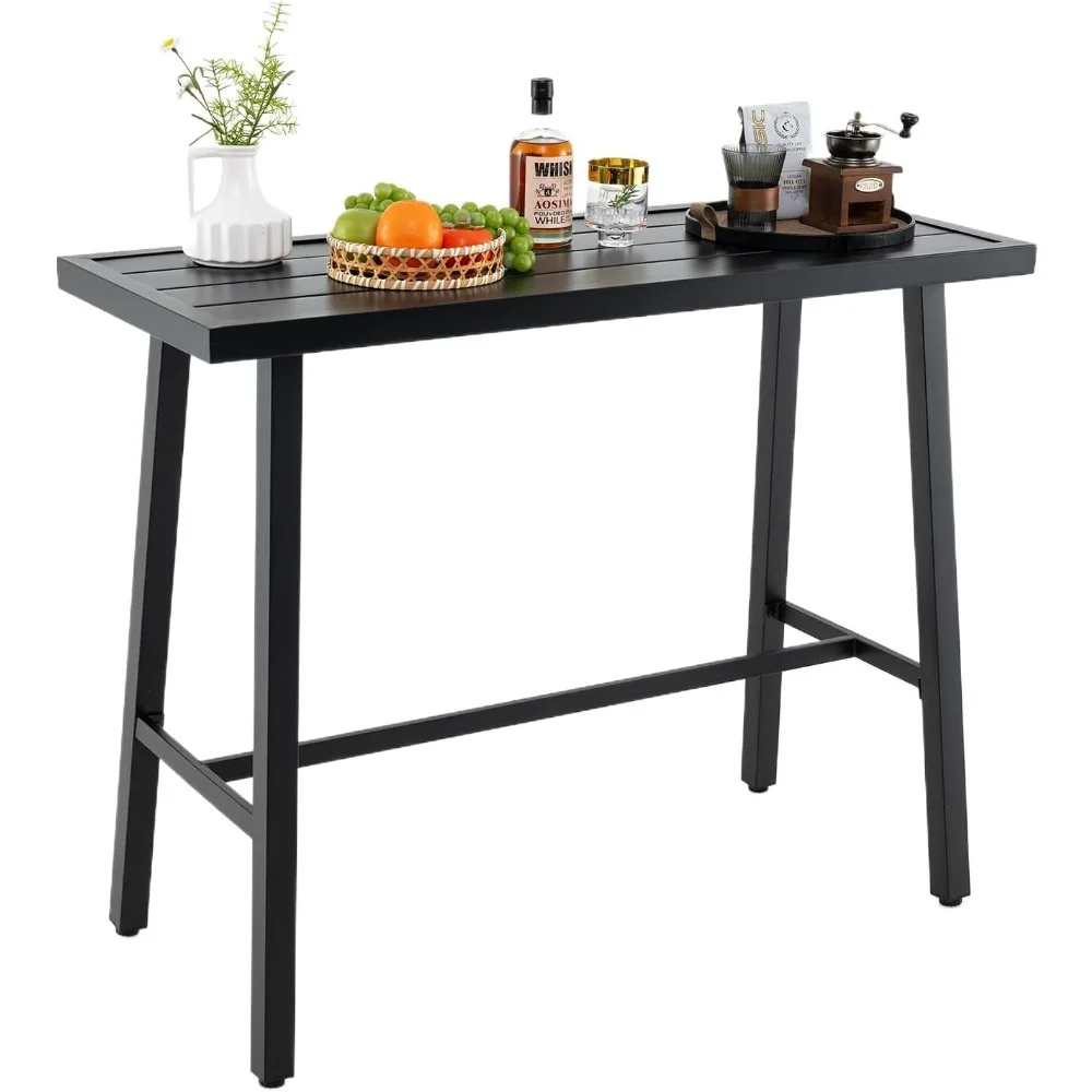 

36 барных столов на открытом воздухе, прямоугольный высокий стол для паба с регулируемыми подушечками для ног, обеденный стол на высоте патио