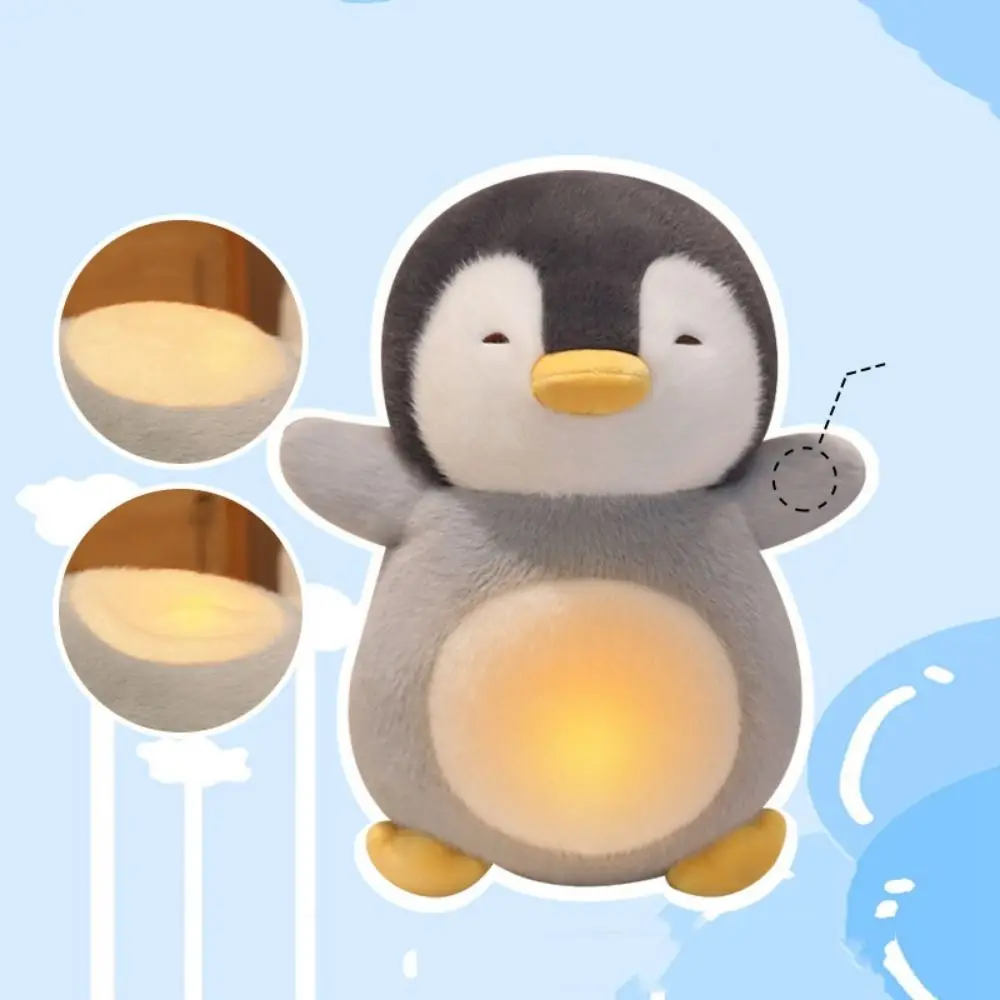 시뮬레이션 펭귄 숨쉬는 장난감 음악 조명 리듬 펭귄 진정 봉제인형 30cm 봉제동물 소리 수면인형