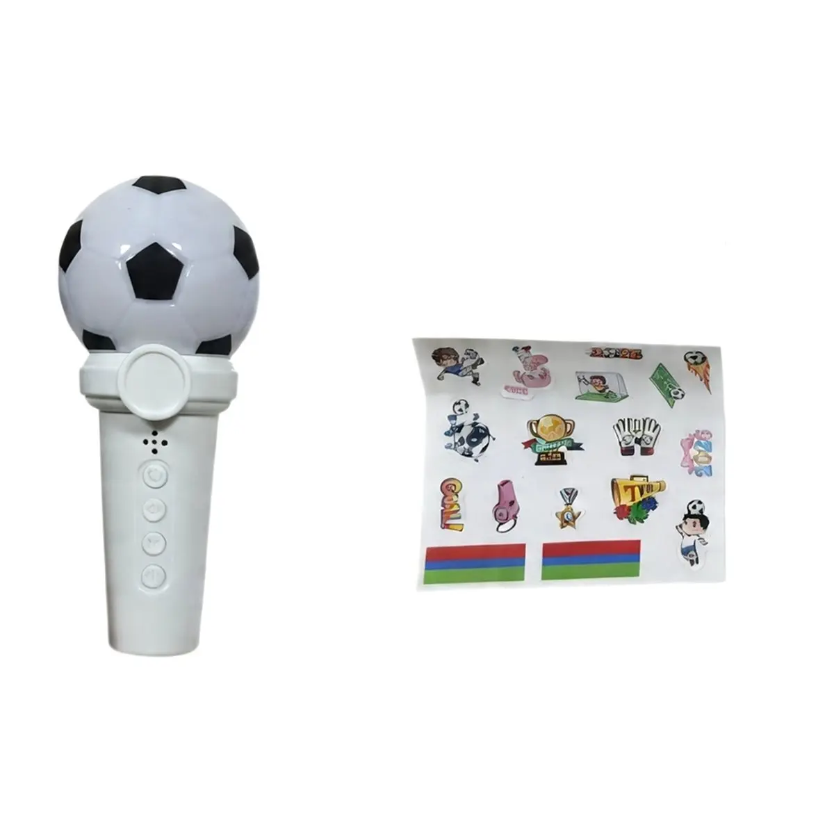 update. Version of Children'S Soccer Game Microphone Cheerleading with Lighting, Music A:Sticker Version