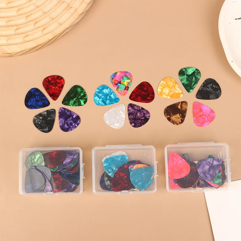 30 قطعة الغيتار الكهربائي الصوتية يختار Plectrum السليلويد الغيتار يختار الملحقات مع ABS صندوق سمك 0.46/0.71/0.96 مللي متر