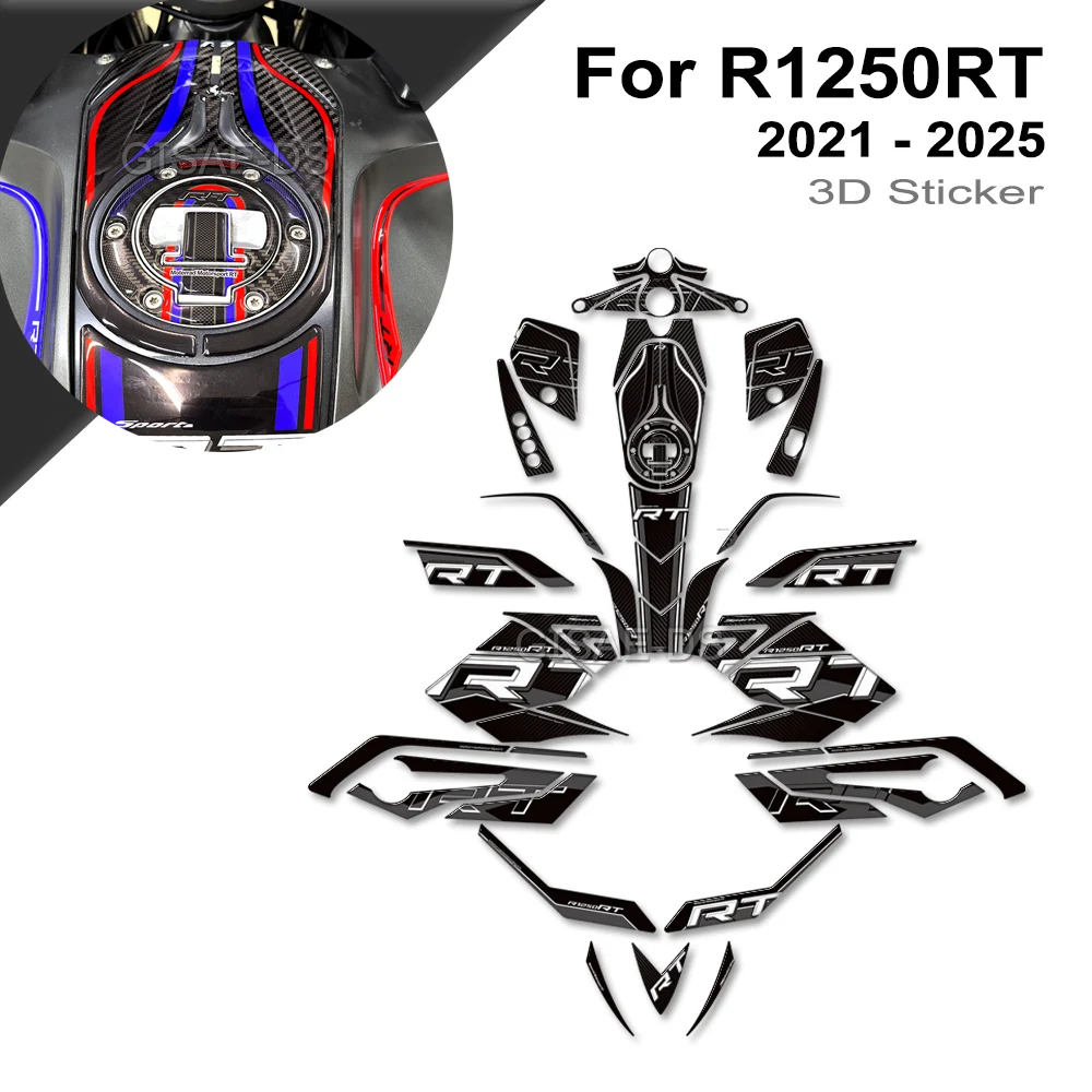 R1250RT Motorcycle Body Fairing Protector Tank Knee Pad Stickers Decals For BMW R1250RT R 1250 RT 2021 2022 2023 2024 2025