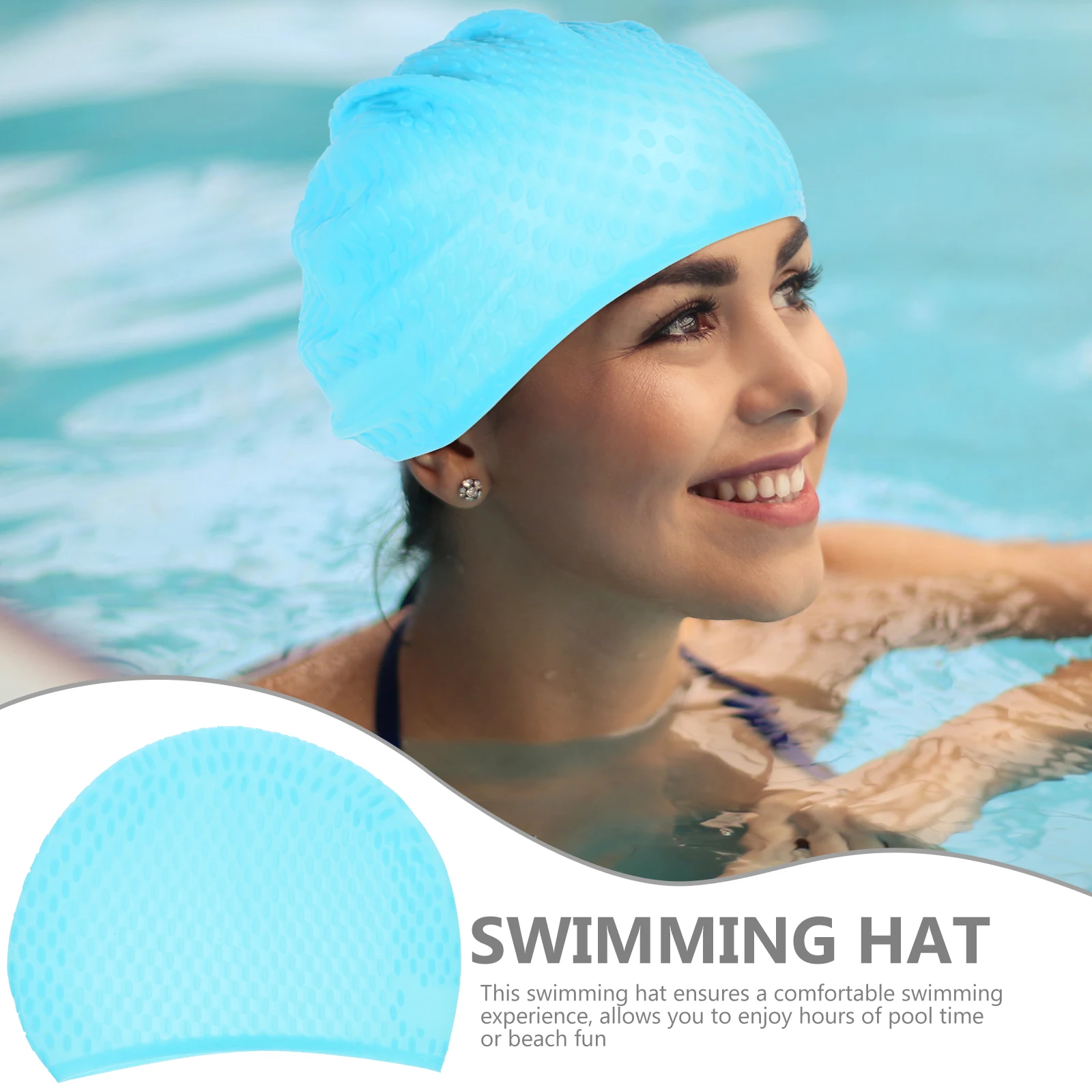 

Unisex Large Swimming Cap Soft Silicone Swimmers Hat Latex Free Swim Cap for Adults Kids Pool Swimwear Essential Accessory