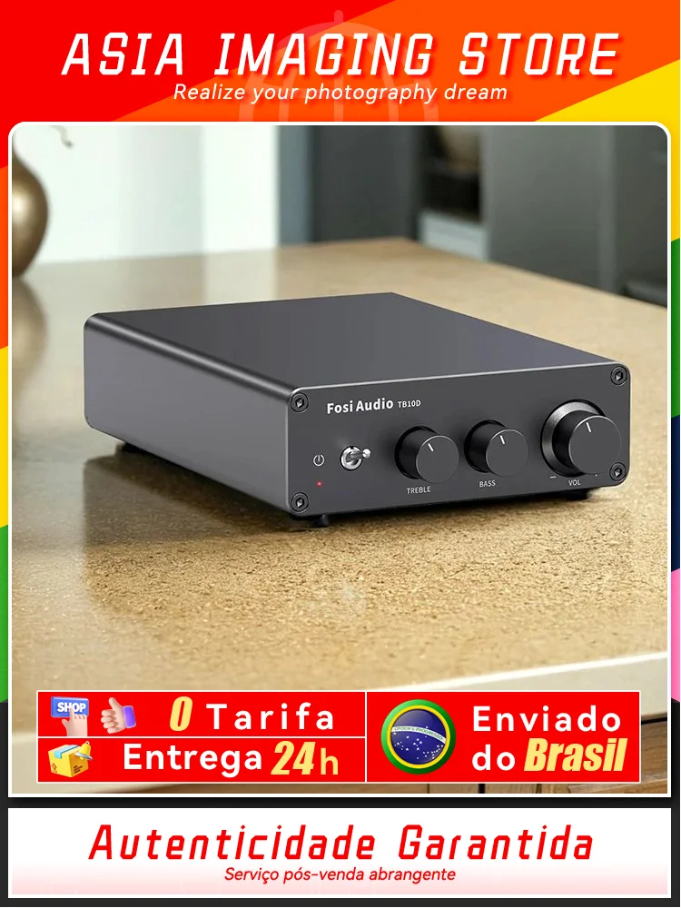 【 Do Brasil 】Fosi Audio 300Wx2 HiFi Sound Power Amplifier New TB10D TPA3255 Class D Stereo Amp With Treble Bass For Home Speaker