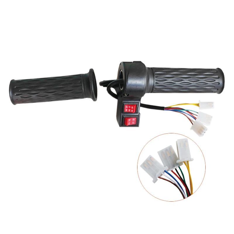 Universal E-bike Throttle Grip with Forward & Reverse Switch, Speed Control Handle for Electric Scooter & E-tricycle