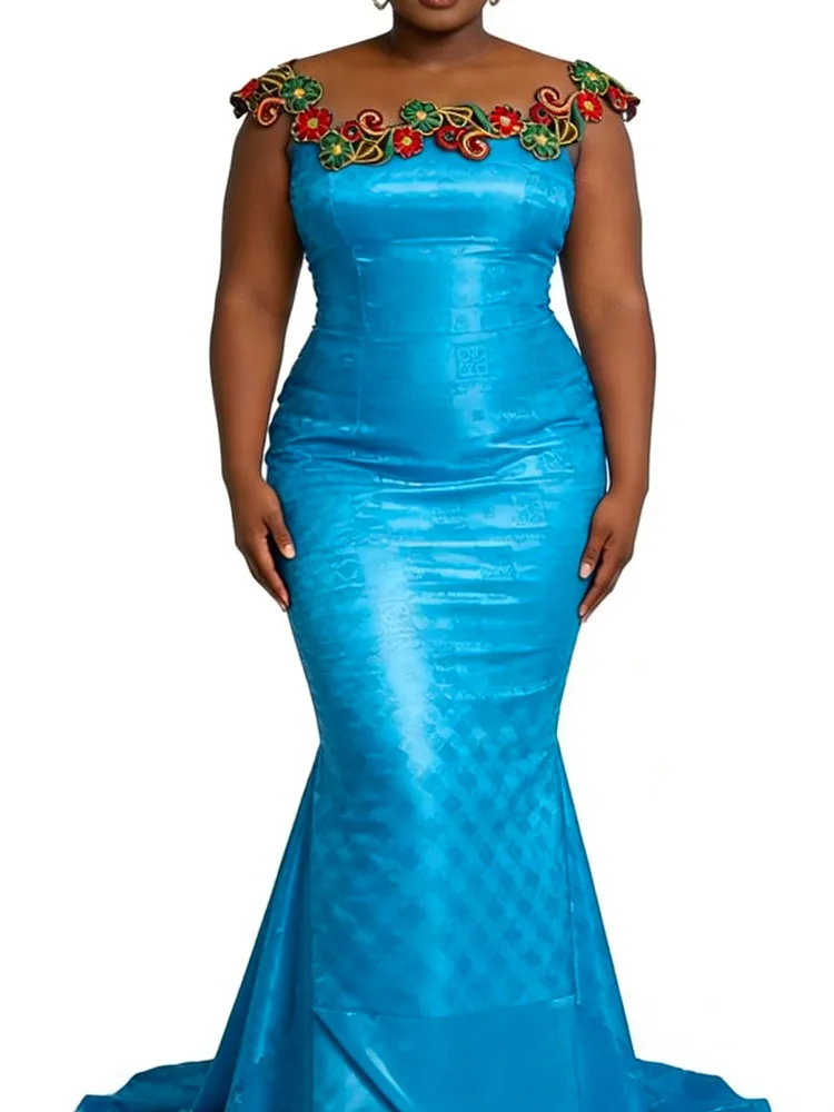 

African Bazan Style Custom New Dress Print Elegant Classic Plus Size Fit Four Seasons Gathering Gown