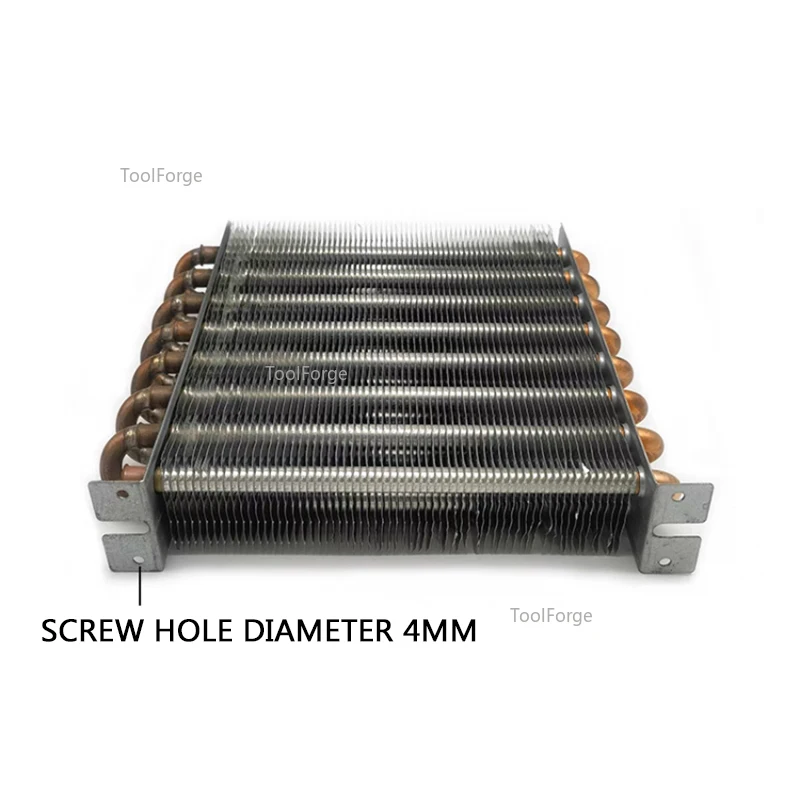 مكثف الفريزر مبرد بالهواء، مكثف زعانف ألومنيوم مبرد بالماء، مبادل حراري على شكل أنبوب نحاسي بدون غلاف