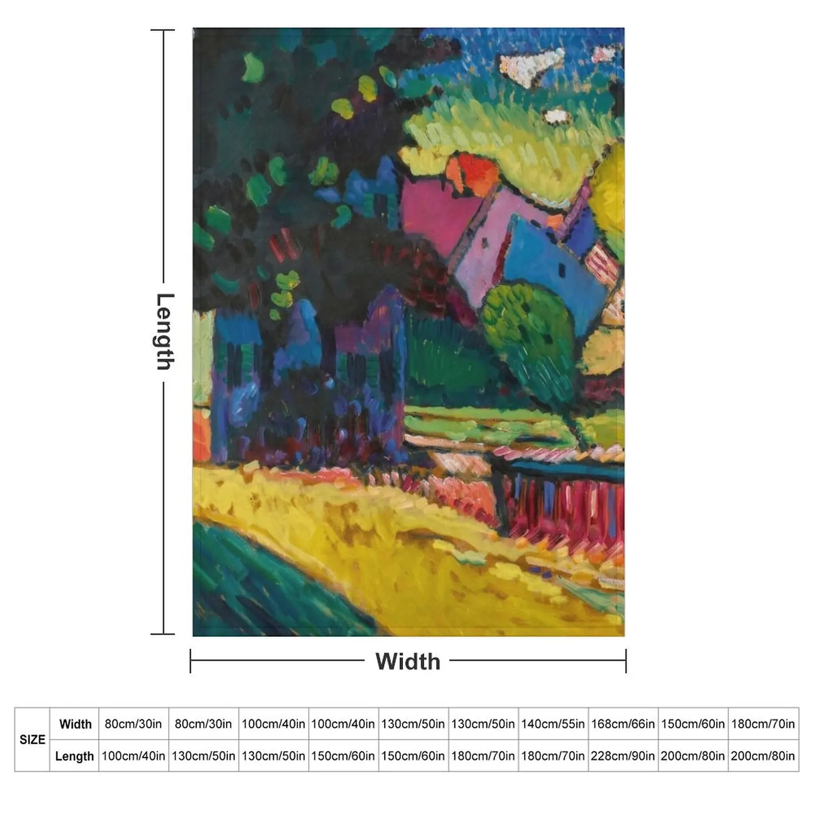 Wassily Kandinsky Murnau - Landscape with Green House Throw Blanket Custom Winter beds Weighted Thins Sofa Hairys Blankets