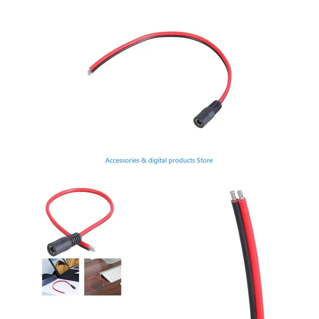 77JD DC5.5x2.1mm Female Power Pigtail Cable For Car And Fan 30cm/50cm/100cm