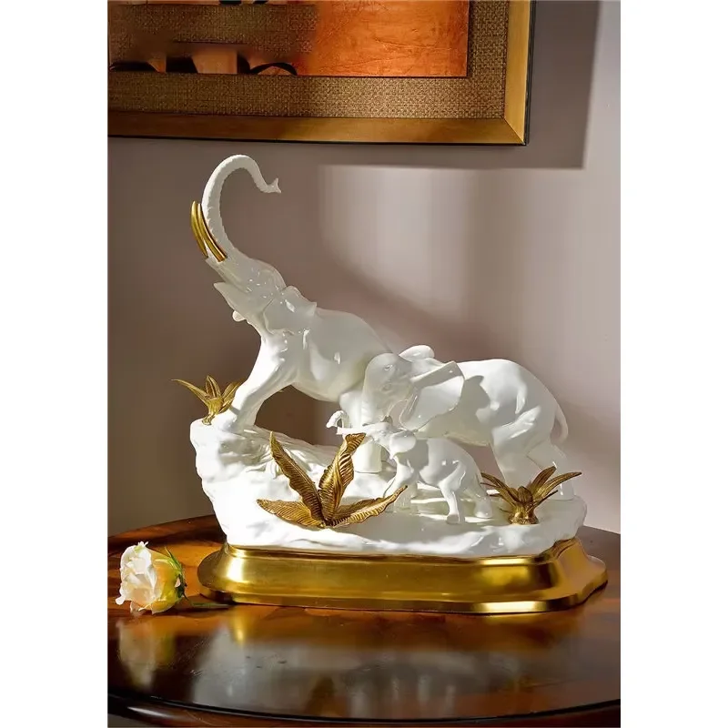 Home Decorations Hotel Restaurant Tabletop Decorations Furniture Gifts Ceramic Gourd Vase + Beaded Brass Bouquet Interior