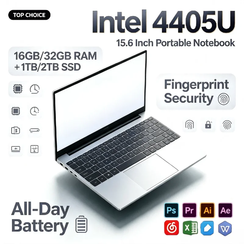 Intel Pentium 4405U 15.6 Inch Ultra Slim Portable Laptop 16GB RAM 2TB SSD 1920x1080 Gaming Office Study Pro Max