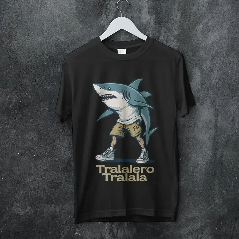 Retrò Funny Shark Meme T shirt Tralalero Tralala Italian Brainrot Tung Sahur Anomali