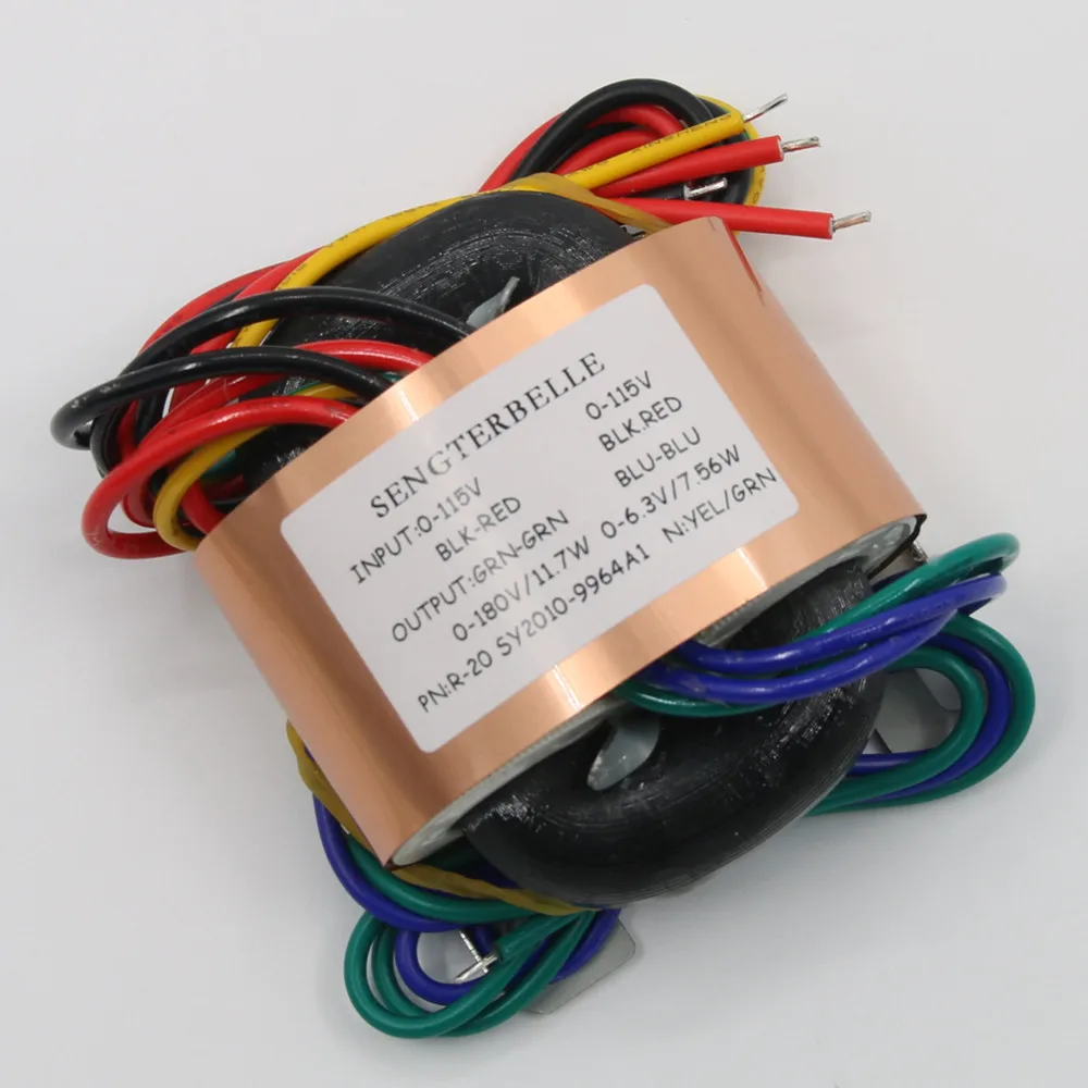 1PC 20VA ( 20W ) HiFi Copper R-core Audio Transformer Output 0-180V 0-6.3V