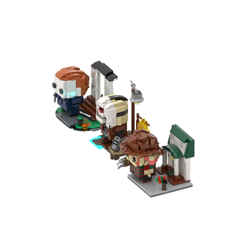 고브릭스 MOC 호러 시리즈 블록 모델 미국 호러 영화 캐릭터 모델 사이코 킬러 블록 장난감 어린이 생일 선물