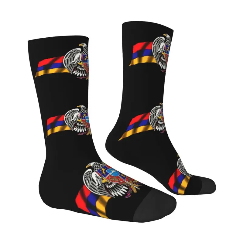 Artsakh Armenia Flag Men's Crew Socks Unisex Cool 3D Printing Armenian Patriotic Proud Dress Socks