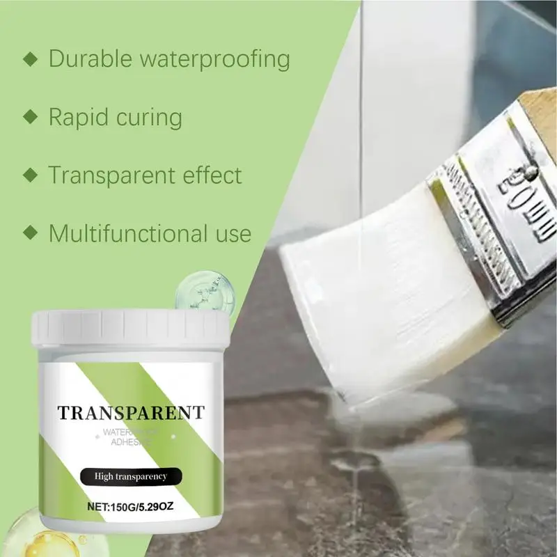 Transparent Waterproof Glue Strong Bonding Adhesive Anti-Leakage Agent Glue Long-Lasting Quick-Drying For Toilet Leaks Bathroom