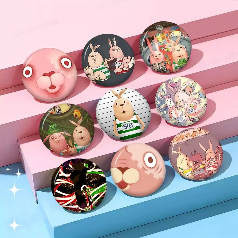 USAVICH Cartoon Customizable Round Button Pins Slogan Creative Brooches Backpack Clothes Decoration Fashion Cartoon Gifts