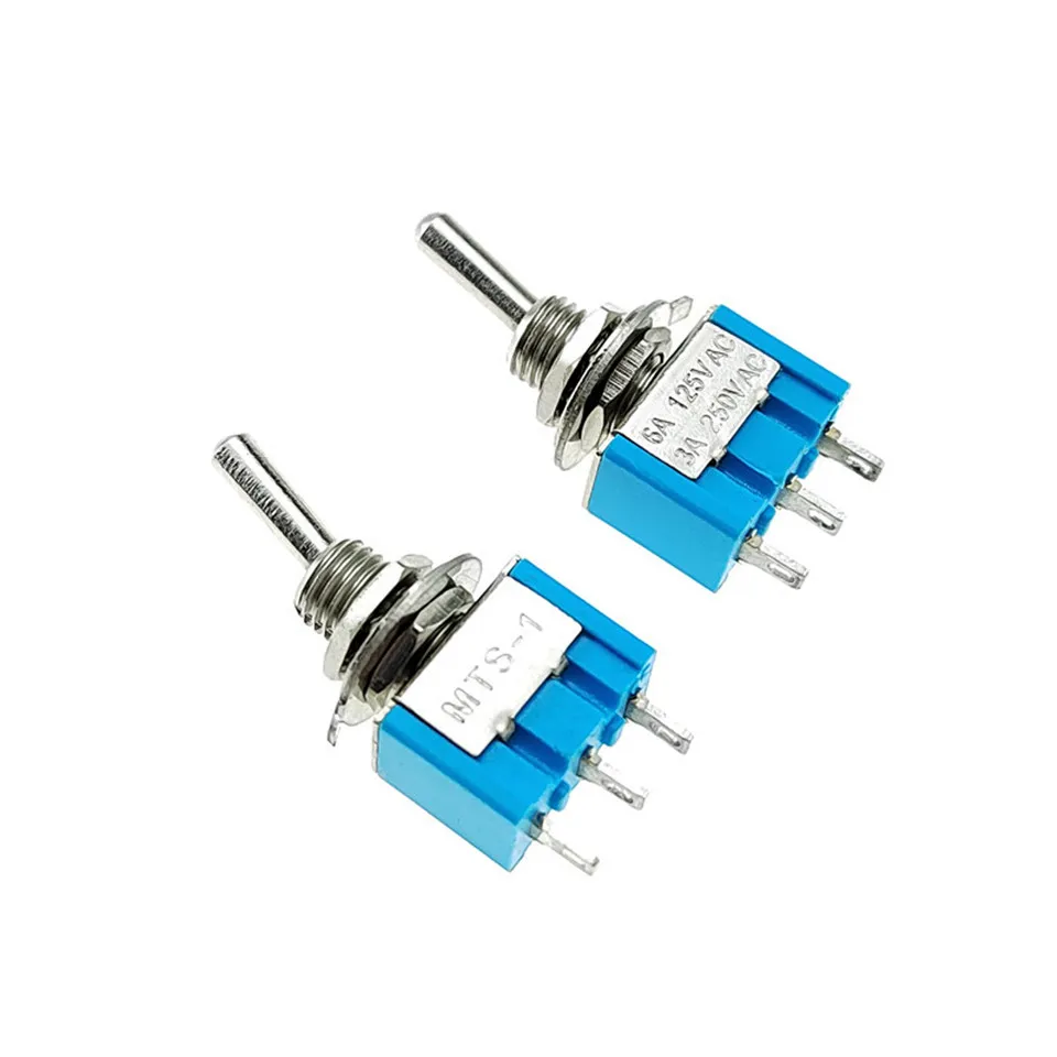 SMTS-102 Light Blue Sub-Miniature Toggle Switch ON-ON SPDT 3-Pins 3A 125VAC 1.5A Amps 250VAC