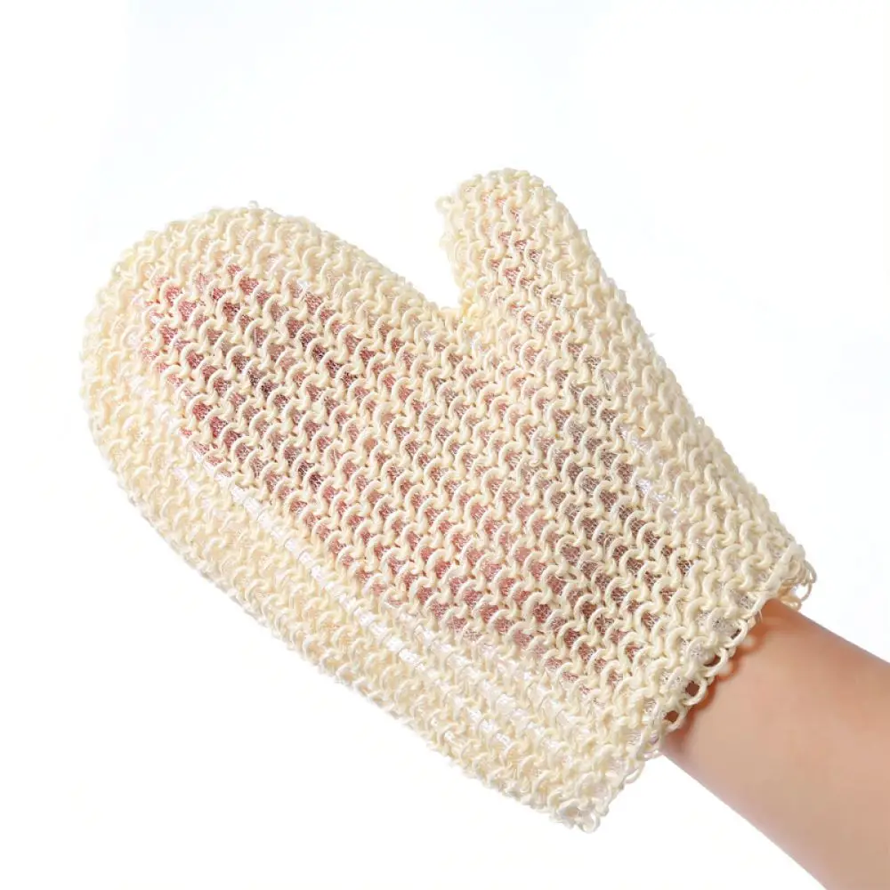 Natural Sisal Bath Mitt Exfoliating Shower Glove Scrubber Body Skin Deep Cleaning Washcloth For Spa Bath Skin Care Routine