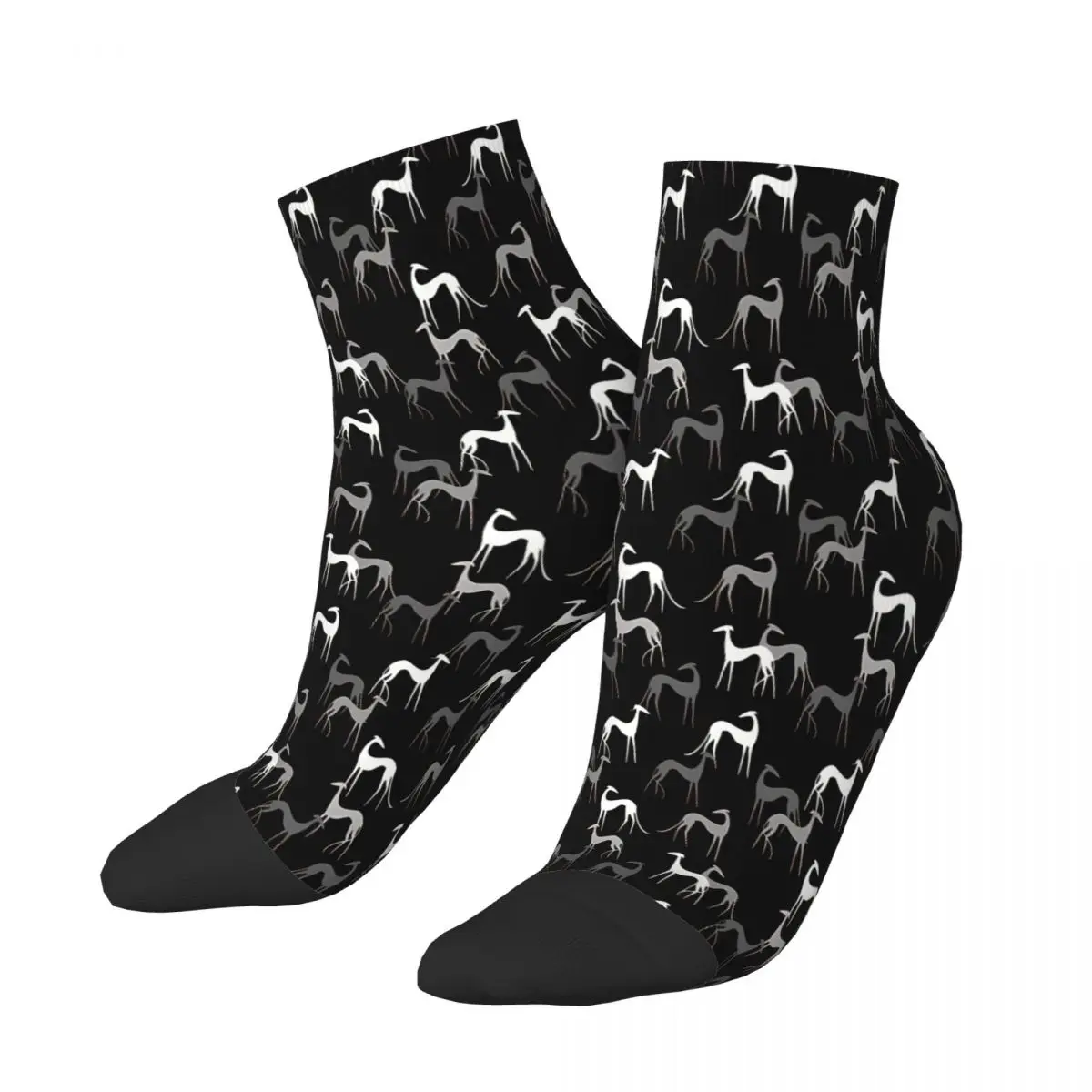 Chaussettes de Lévrier Noir pour Homme et Femme, Bas d'Automne, Hip Hop