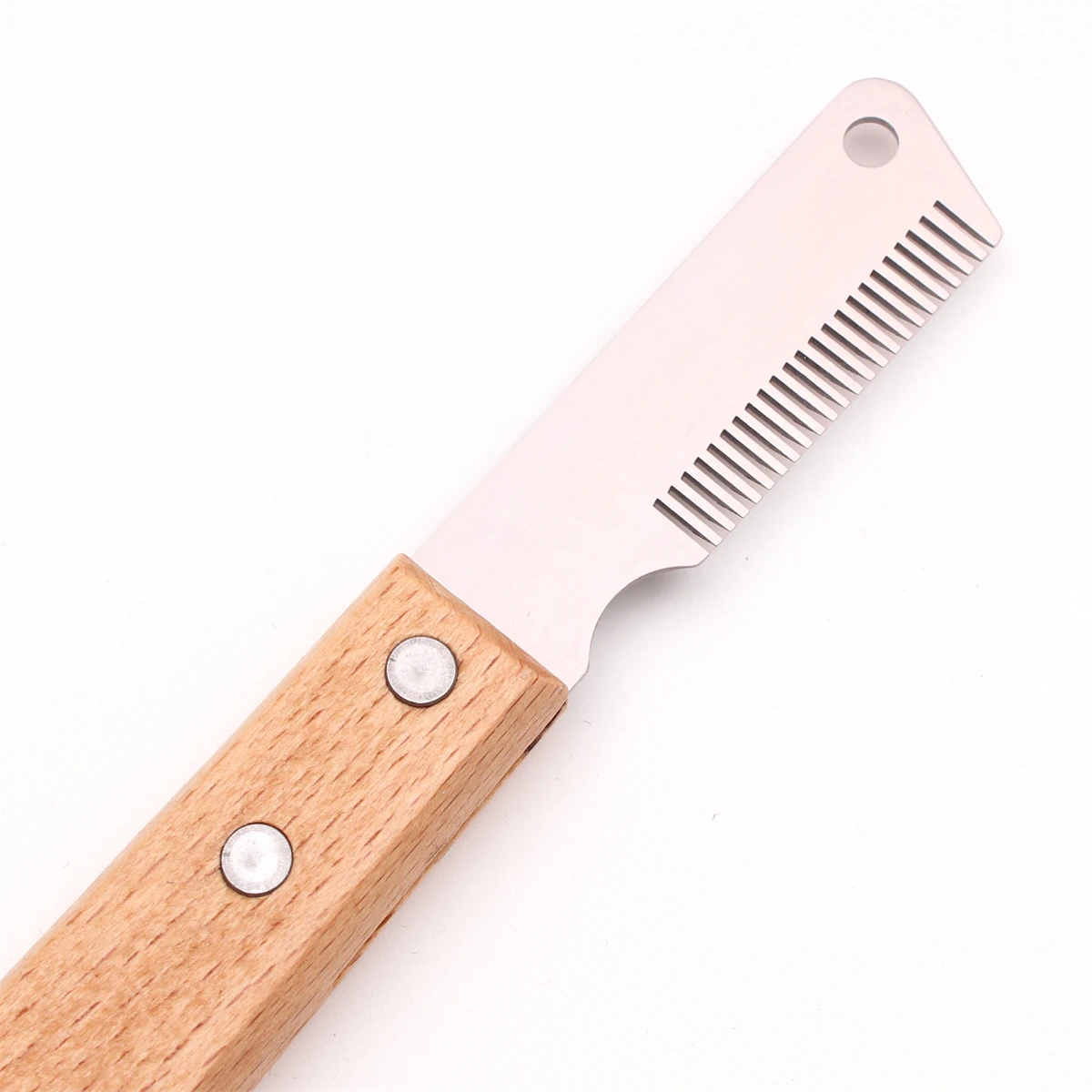 Pet Hair Removal Knife Professional Dog Comb Stainless Wooden Handle Stripping Knife Pet Hair Remover Grooming Brushes