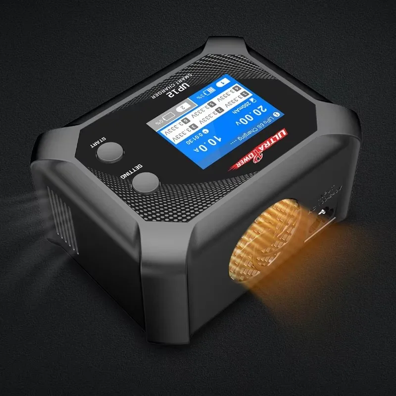 Ultra Power UP12 Dual‑Channel Balance Charger, Compatible with 2S, 4S, 6S Li‑Po Batteries for RC Models