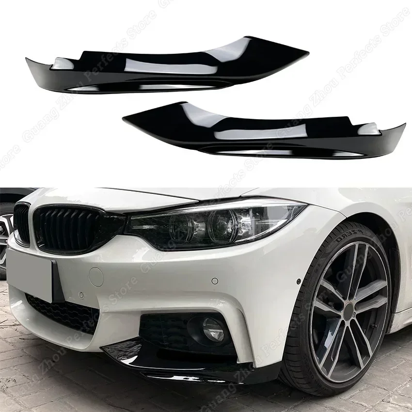 2pcs MP Style Front Bumper Lip Spoiler Splitters For BMW F32 F33 F36 4 Series 2014 - 2020 M-Sport M-Tech (M Sport Models Only)