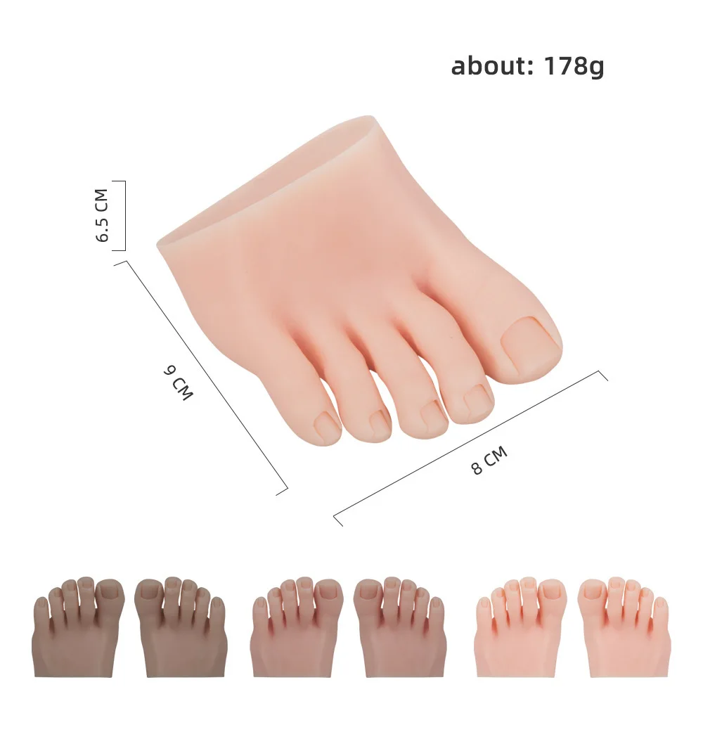 

1Pcs Nail Art Training Display Fake Half Foots Model Pedicure Tattoo Practice Silicone Foots Model Practice Fake Foots Model