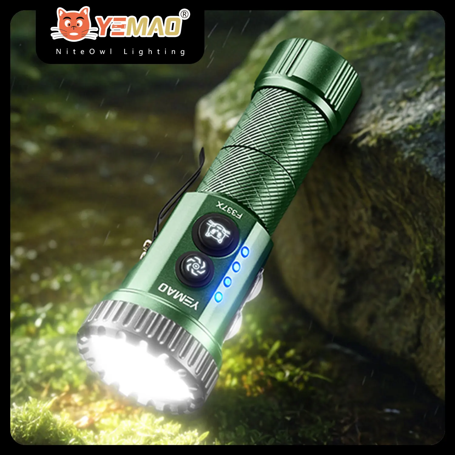 

3000LM RGB Multi-Color Flashlight, 18350/18650 Battery, Tail Magnet & Metal Clip, Rechargeable Powerful LED Torch For Camping