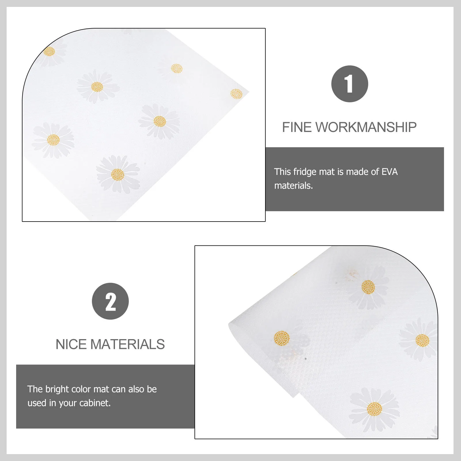 

4pcs Anti-Skid Protection Pad Eva Kitchen Cabinet Liner Waterproof Oil-Proof Drawer Shelf Mat For Fridge Non-Slip Organizer