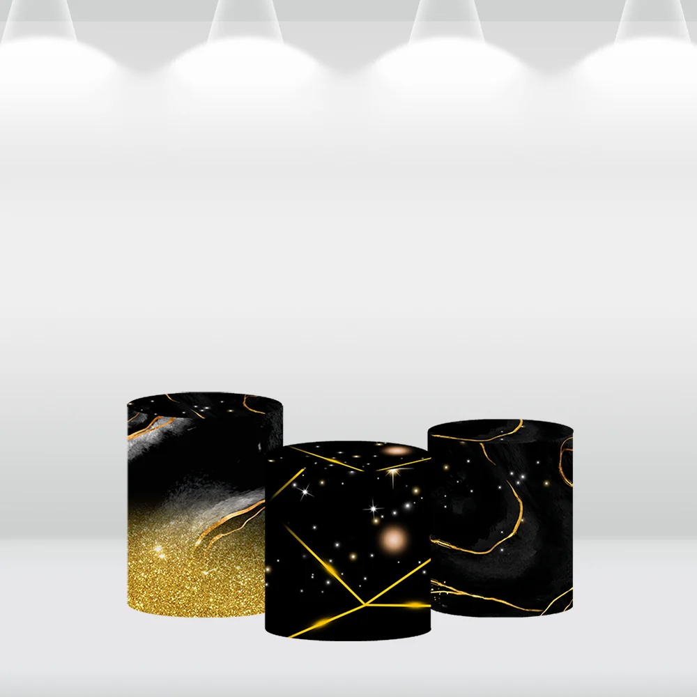 Klasse von 2024 Abschluss runde Bogen Abdeckung Hintergrund schwarz und Gold Marmor Thema alles Gute zum Geburtstag Hintergrund Photo booth Candy Banner