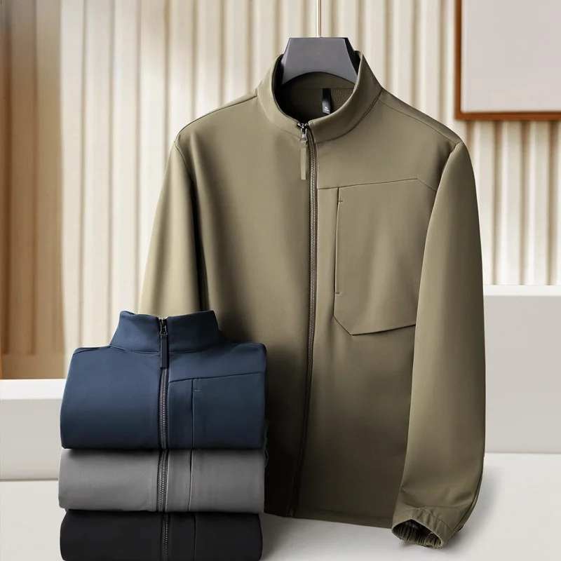 

Мужская демисезонная ветровка больших размеров с подкладкой, мягкая, с воротником-стойкой, эластичная, утепленная