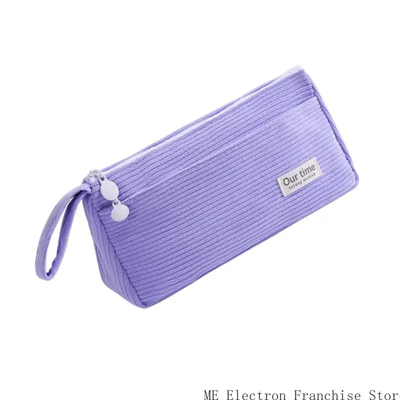 T5EA Bolsa bolígrafo pana doble capas 2 Bolsa lápiz compartimento para estudiante