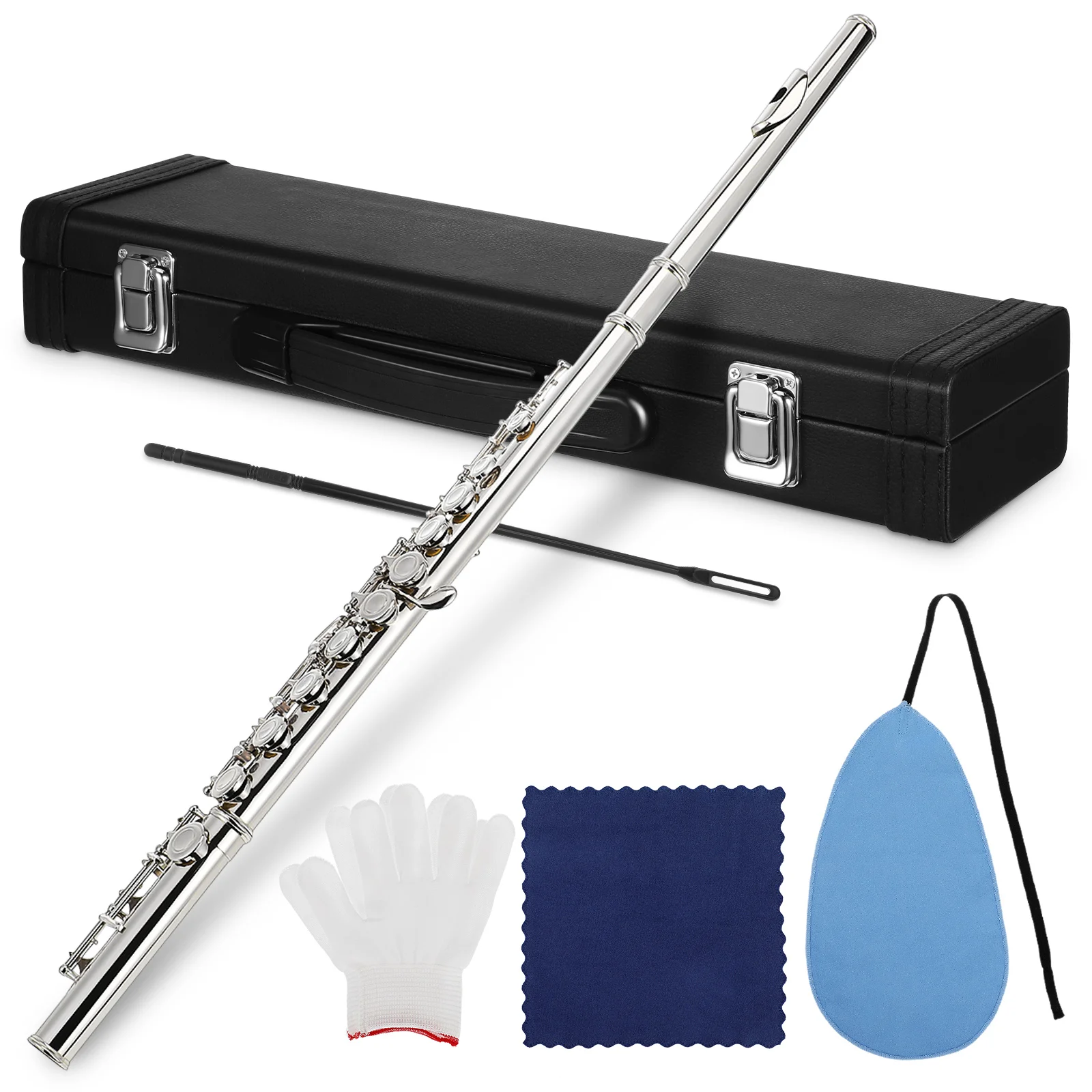 

Flute Beginner 's Musical Instrument for Beginners Hole Brass Student Concert Flutes