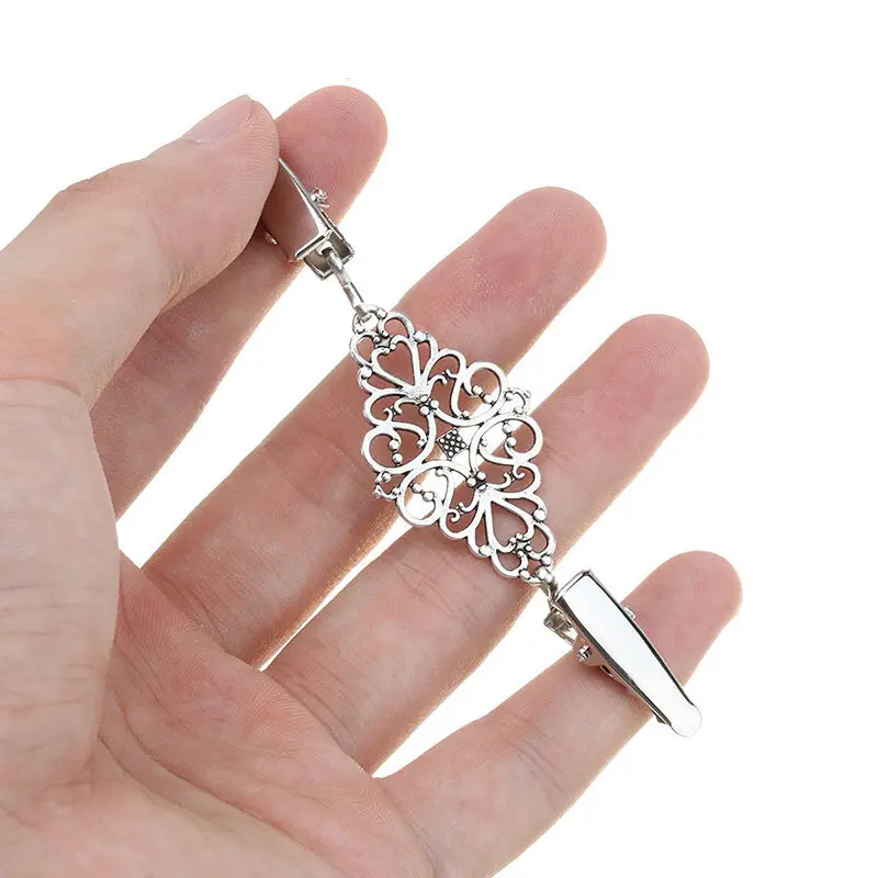Broche Flexible en Perles Dorées et Argentées, réinitialisation de Canard, Châle, Chemise, Pull, Cardigan, Col, Boucles, Vêtements
