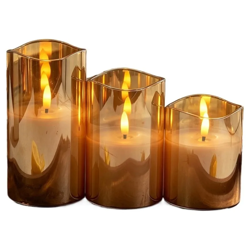 YANA50I Battery Powered Clear Led Electronic Candles Light Flameless Flickering Lamp For Wedding Party Christmas Decor