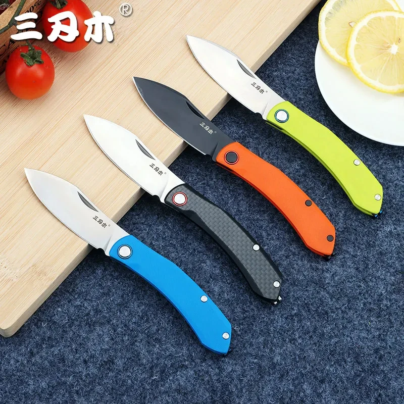 SANRENMU 7315 12C27 Blade Pocket Folding Knife Outdoor Camping CutFruit Hunting Portable Personality EDC Rescue Tool Knives