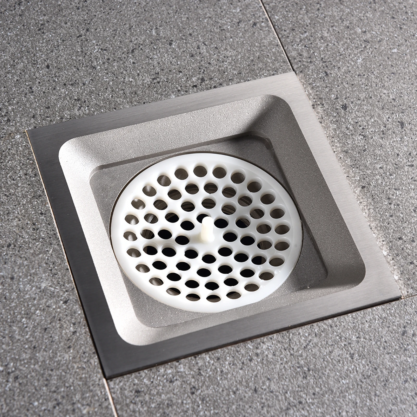 HIDEEP Bathroom Accessories Brushed nickelGray/Stainless Steel 100*100mm Floor Drain