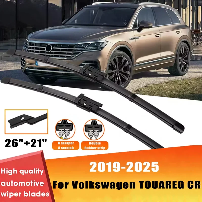 

2pcs Wiper Front Wiper Blades Set For Volkswagen TOUAREG CR 2019-2025 2020 Windshield Windscreen Window 26"+21"Car Accessories