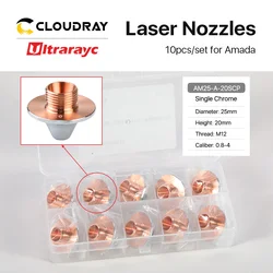 Ultrarayc Amada 탄소강 싱글 더블 레이어 크롬 도금 레이어, D25 H20 M12 구경 0.8mm-4.0mm, 세트당 10 개 깍지