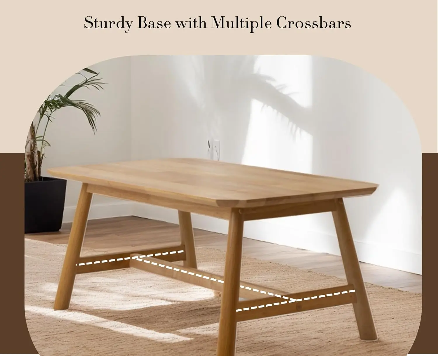 35.5"x20" Mid-Century Modern Coffee Table - Solid Natural Light Wood Rectangular Center Table, Tea Table for Living Room