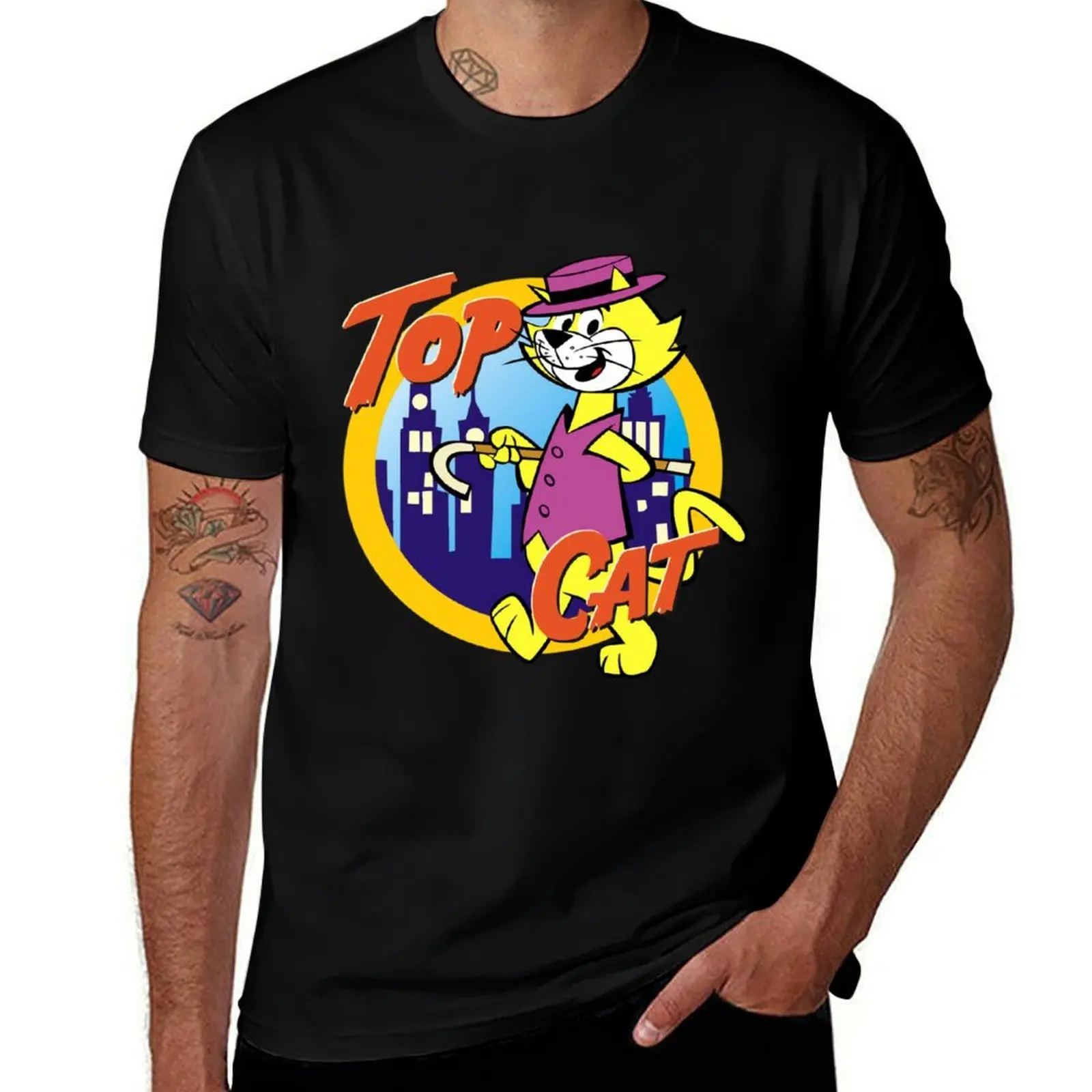 

Top Cat Vintage T-Shirt Anti-Fade Casual Tee Shirt