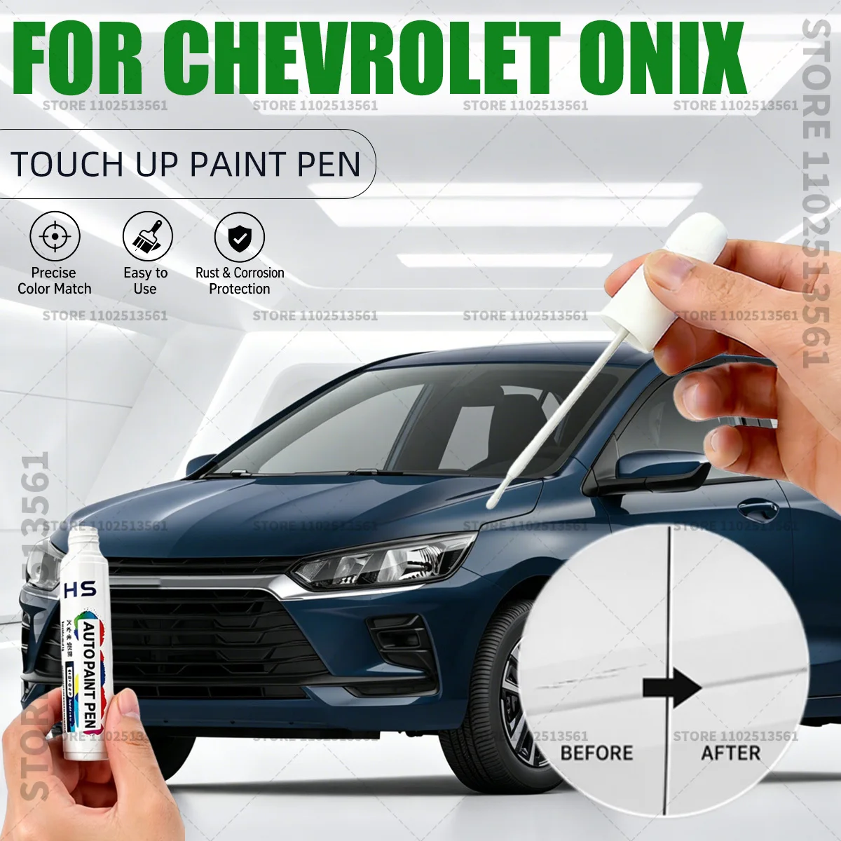 For Chevrolet Onix Car Paint Repair Pen Restores Original Factory Paint Finish Ocean Blue ummit White Cajun Red Black Graphite
