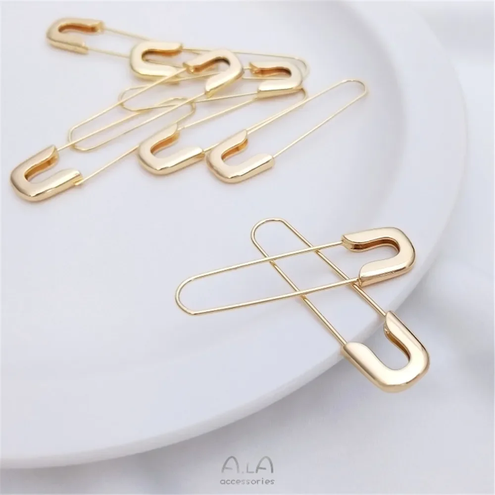 

14K Gold Plating Pin earrings paper clip earrings pendant simple personality female fashionable European and American INS wind