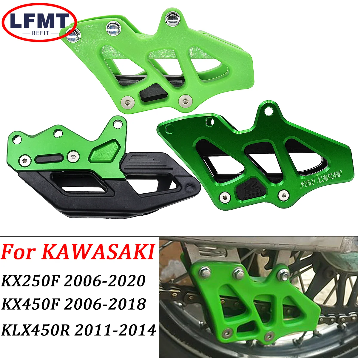 

Motorcycle Chain Swingarm Chain Guide Slider Roller For KAWASAKI KX250F KX450F KX KXF KLX 250 450 Flat Fork Glue Sprocket Set